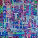 Alan's Blues c. 2008 | 38" x 40" | Fused shapes out of Hand Dyed and Batik fabrics; Machine Thread Painting Alan's Blues c. 2008