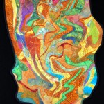 Reflections I c. 2010 | 42" x 26" | Fused Hand Dye and Batik Fabrics; Machine Thread Painting Reflections I c. 2010