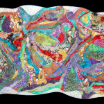 Reflections VI: Find the Geish, Thread Painting, 32" x 63" © 2012 Patricia A. Montgomery