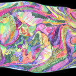 Reflections XI: Mythical Entrance II, Thread Painting, 27" x 62" © 2012 Patricia A. Montgomery